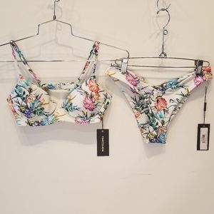 PinkColada NEW Florence Floral Maldives 2 Piece Bikini Matching Set